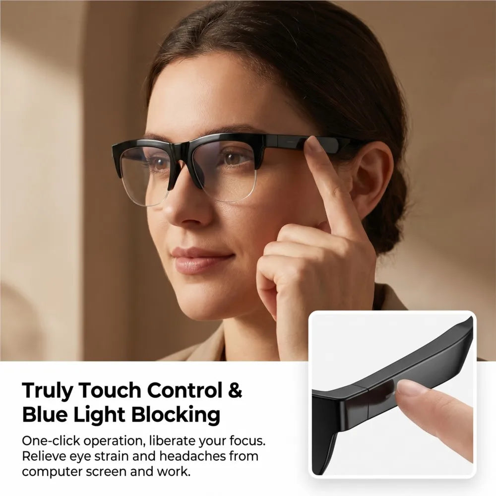 Photochromic Smart Glasses anti Blue Light Bluetooth V5.3 Call Headphones HIFI Men Women Sunglasses UV400 Sports Fishing Work