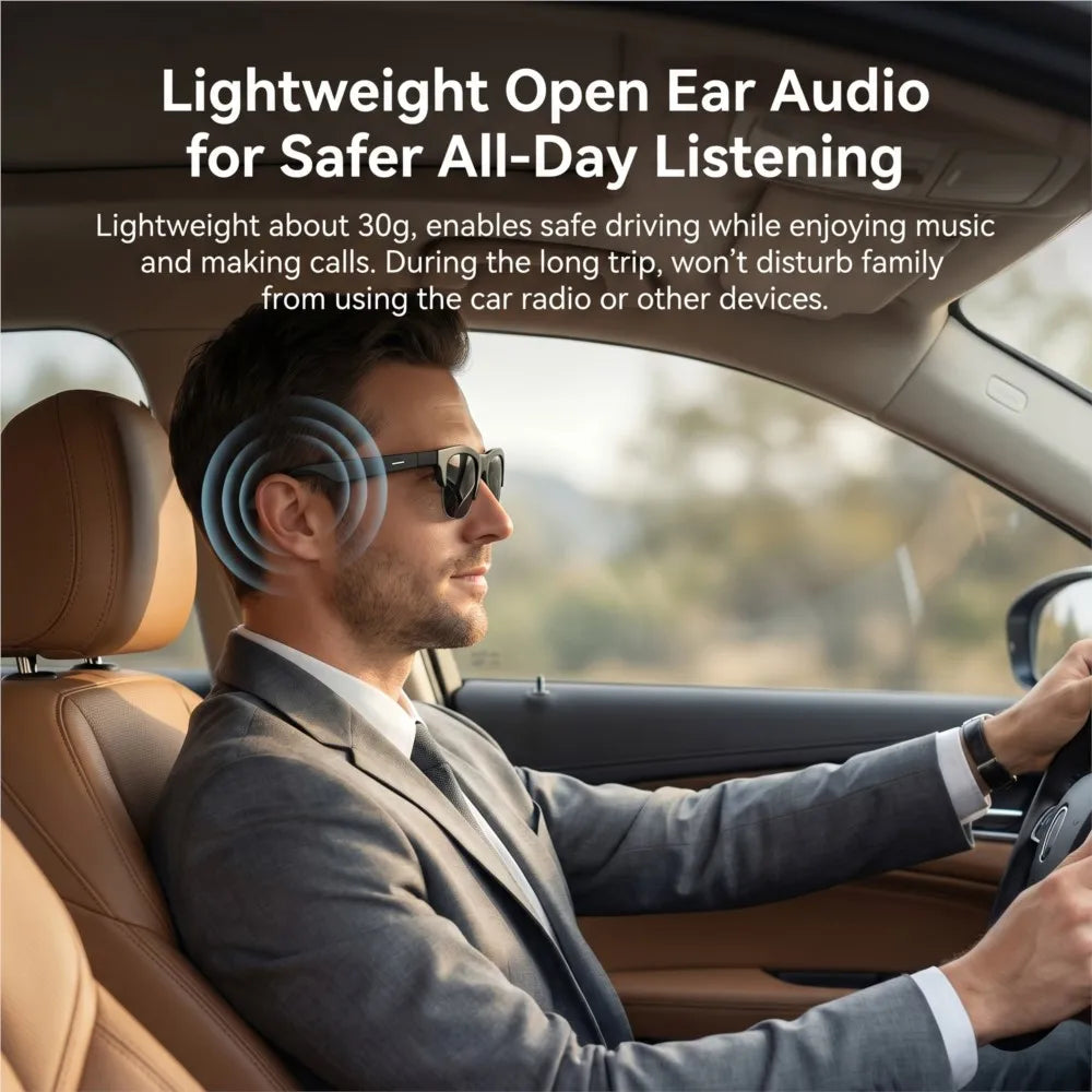 Photochromic Smart Glasses anti Blue Light Bluetooth V5.3 Call Headphones HIFI Men Women Sunglasses UV400 Sports Fishing Work